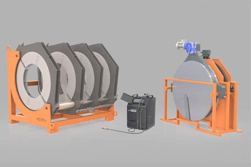 Su altyapısı projesinde HDPE boru alın kaynak işlemi