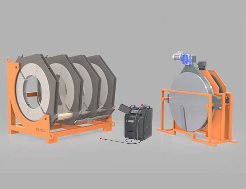 Su altyapısı projesinde HDPE boru alın kaynak işlemi