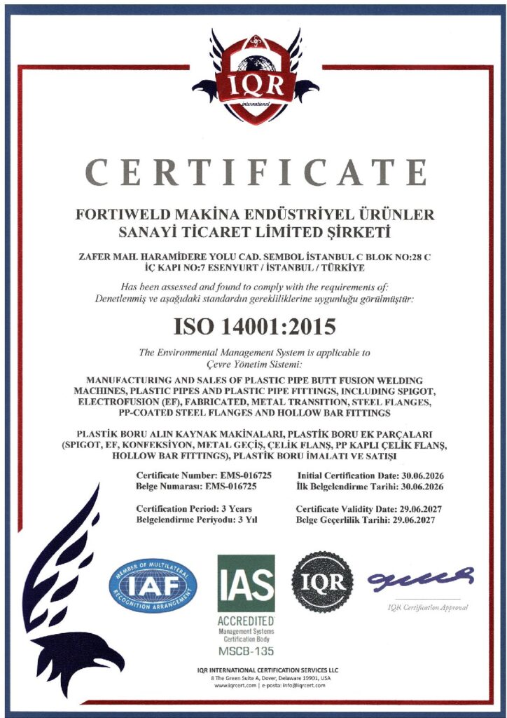 ISO 14001:2015 Çevre Yönetim Sertifikası