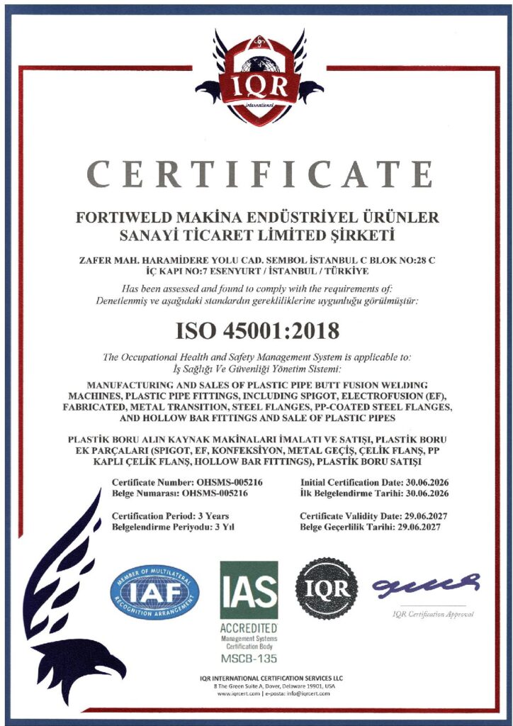 ISO 9001:2015 Kalite Yönetim Sertifikası